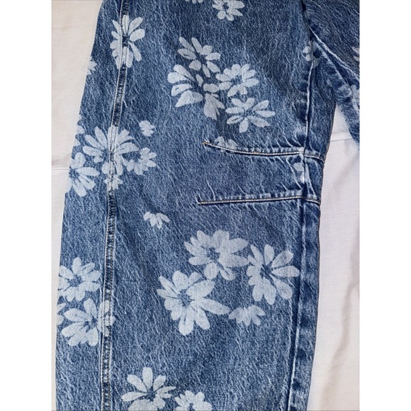 We The Free Good Luck Barrel Printed Jeans Women's Size 30 10 Floral Daisy - Picture 4 of 9